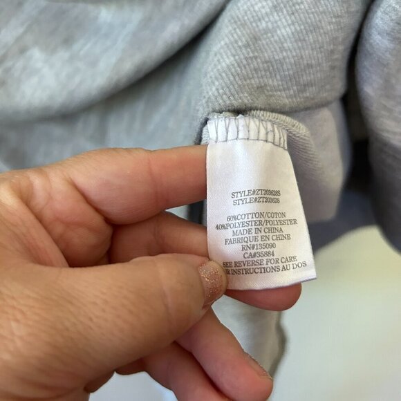 Z Supply Sweatshirt Womens Large Gray Camo Lightweight Oversized - Picture 5 of 6